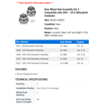 thumbnail image 2 of Rear Wheel Hub Assembly Set 2 - Compatible with 2007 - 2013 Mitsubishi Outlander - Autopart Premium, 2 of 2