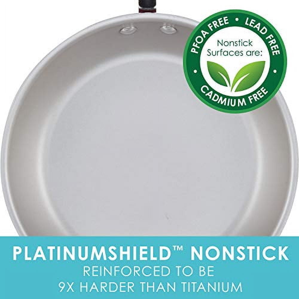 Rachael Ray Create Delicious Deep Nonstick Frying Pan / Fry Pan / Skillet with Lid - 9.5 Inch, Blue