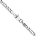 thumbnail image 3 of 14K Solid White Gold 2.75mm Figaro Link Chain Necklace, 3 of 4