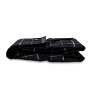 PackIt Freezable Lunch Bag, Black Grid, Built with EcoFreeze Technology, Foldable, Reusable, Zip and Velcro Closure with Buckle Handle, Perfect for Lunches Large
