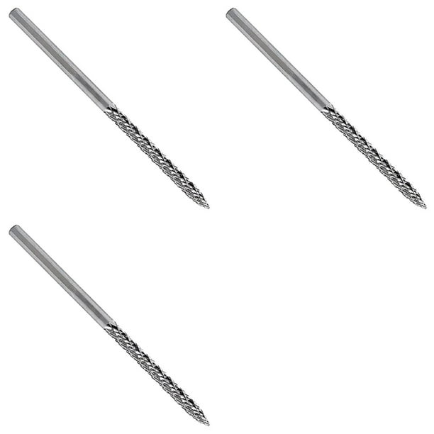 3X Brocas de Acero Alto Carburo 1/8 Pulgadas y 3Mm, Escariadores Neumáticos, Cortadores Carburo, Limas Rotativas, Escariadores, Cortador Alambre, Herramienta Reparación Neumáticos