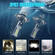 2pcs H7 Led Headlight Bulb Kit Car Fog Light Bulbs High Low Beam 110w 30000lm Super-Bright 6000k White