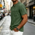 thumbnail image 5 of Miqool Washed Denim Shirt for Man Short Sleeve Collared Casual Lightweight Ruched Summer Jean Top with Chest Pockets, 5 of 8