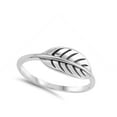 thumbnail image 4 of Oxidized Leaf Nature Feather Boho Midi Ring .925 Sterling Silver Band Jewelry Female Male Size 10, 4 of 4