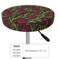 thumbnail image 4 of Round Bar Stool Seat Covers, Burgundy Peony Flowers Elastic Round Chair Cover Stool Seat Slipcover Bar Stool Cushions Round Pad for 12-14 inch, 4 of 7