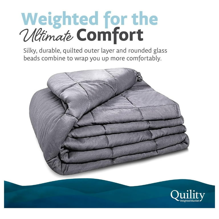 PaFagwy Weighted Blanket for Adults 20 LB Queen Size Heavy Blanket for Cooling Heating 100 Cotton Big Blanket w Glass Beads Machine Washable Blankets 60 x80
