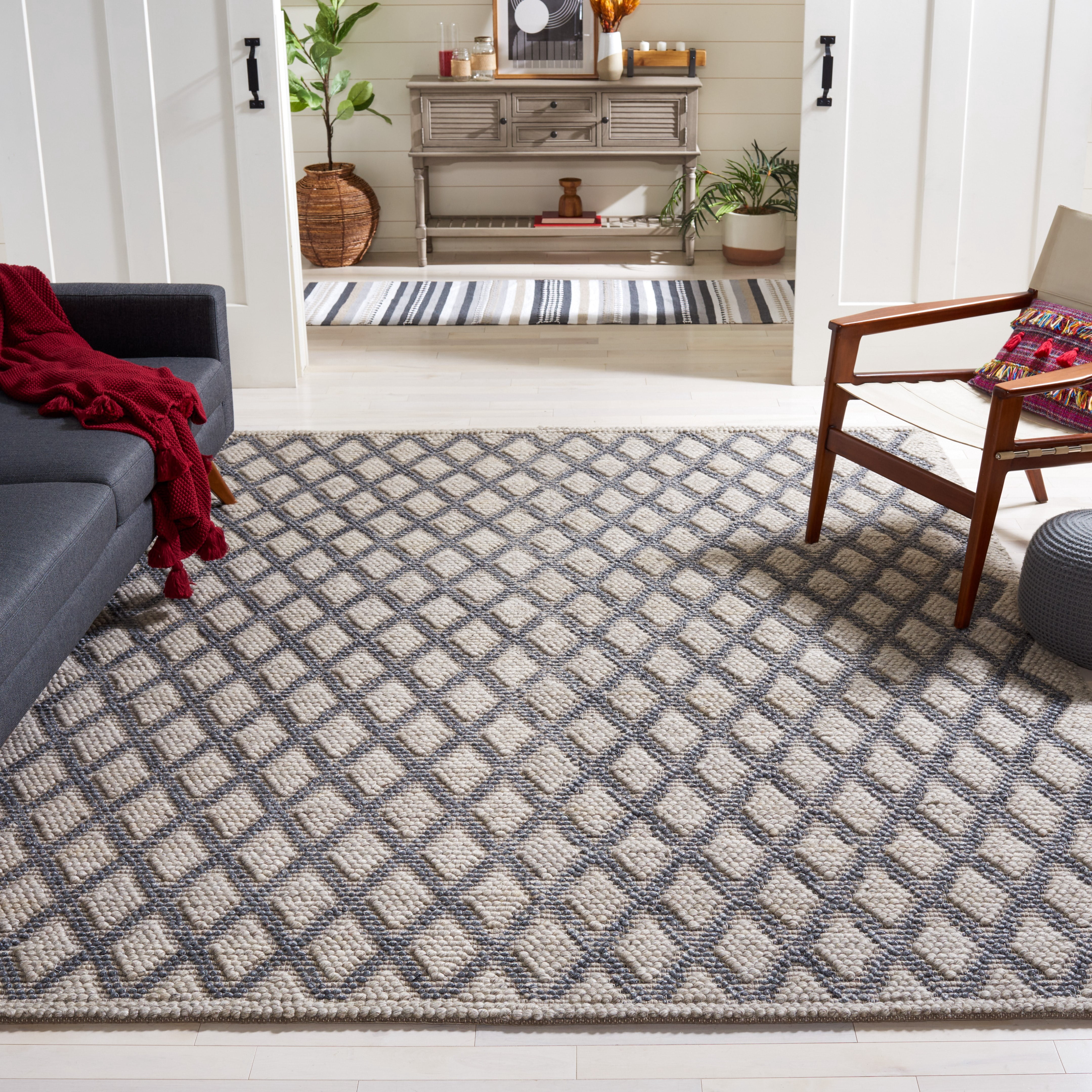 SAFAVIEH Natura Mayson Diamond Area Rug, Silver, 8' x 10'