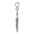 thumbnail image 2 of 925 Sterling Silver Polished Oxidized Crucifix Charm 51x22mm Wide Pendant Necklace for Women, 2 of 4