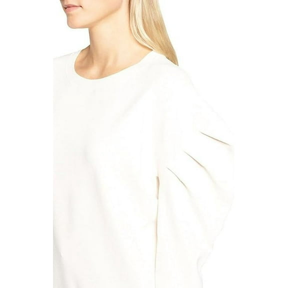 Trouve Puff Sleeve Sweater, Pink Sheer, Medium