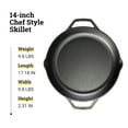 thumbnail image 6 of Lodge Chef Collection 14” Seasoned Cast Iron Skillet, Black, 6 of 7
