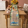 thumbnail image 2 of Black Plaid Easter Table Runner 36 Inches Long Farmhouse Dress Scarves, Truck Spring Floral Bunny Animals Wooden Dining Tablerunner for Coffee Table/Kitchen Island/Party Décor, Small 13" x 36", 2 of 8