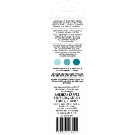 UPC: 0718813446341 | AC Sketch Markers Dual-Tip Alcohol Markers 3/Pkg-Peacock