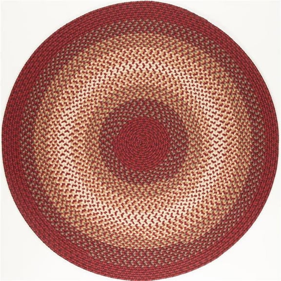 Rhody Rug TR42R072X072 6 ft. Twin River Round Rug, Red & Multi Color