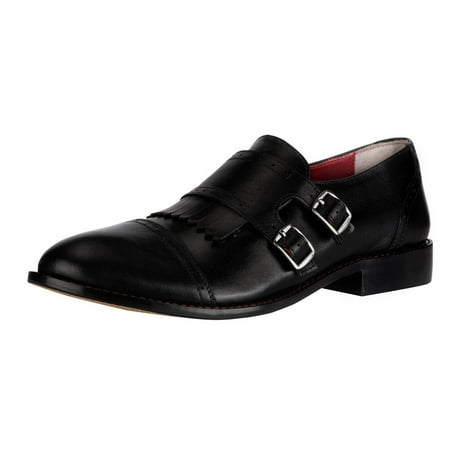 

LIBERTYZENO Mens Gosling Leather Oxford Style Monk Straps Shoes