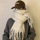 thumbnail image 2 of Bufanda de mohair de color sólido para mujer, otoño e invierno, bufanda de chal de estudiante de invierno con trenza gruesa, 2 of 6