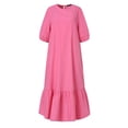 thumbnail image 3 of ZANZEA Womens Dresses Short Sleeve O-Neck Buttons on the Back Puff Sleeve Dress, 3 of 13