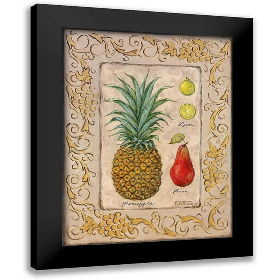 Kruskamp, Janet 12x14 Black Modern Framed Museum Art Print Titled - Tropical Fruit II