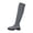 Gray, variant on Gray Ladies Winter Mesh Stockings Boots Round Toe Chunky Heel Low Over Knee Casual Footwear Shoes