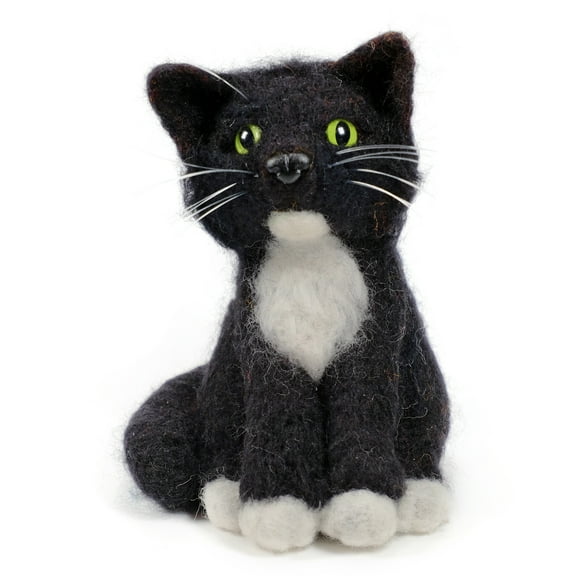 Black Cat Needle Felting Kit Craft Gift for Mom Include Everything to Make
