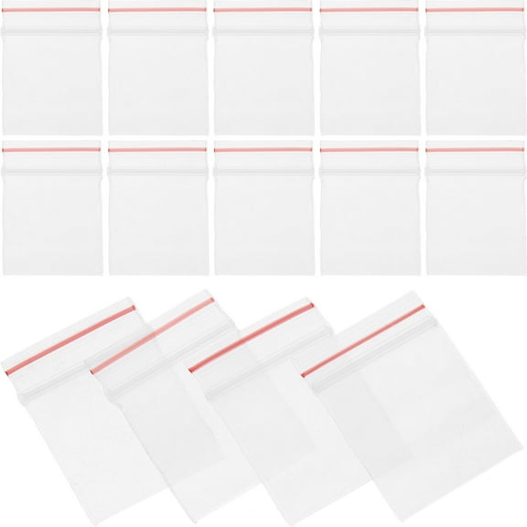 HEMOTON 100pcs Mini Plastic Bags Transparent Lock Bags Resealable Clear Tiny Bags Dolls Pouches