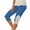 Blue, variant on BLVB Women's Lace Trim Capri Leggings Stretch Ladies Crop Leggings Soft Workout Yoga Tights Pants for Summer
