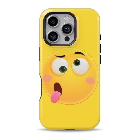 DesignSkinz Scratch-Resistant Hard Slim Case Compatible with iPhone 16 (Compatible with MagSafe) - Drunk Friendly Emoticons