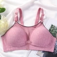 thumbnail image 2 of No Underwire Classic Bra for Women, Full Coverage Scoop Neck Underwear with Adjustable Straps, Light Support for Daily Wear | VerBelle,Watermelon Red XL, 2 of 9