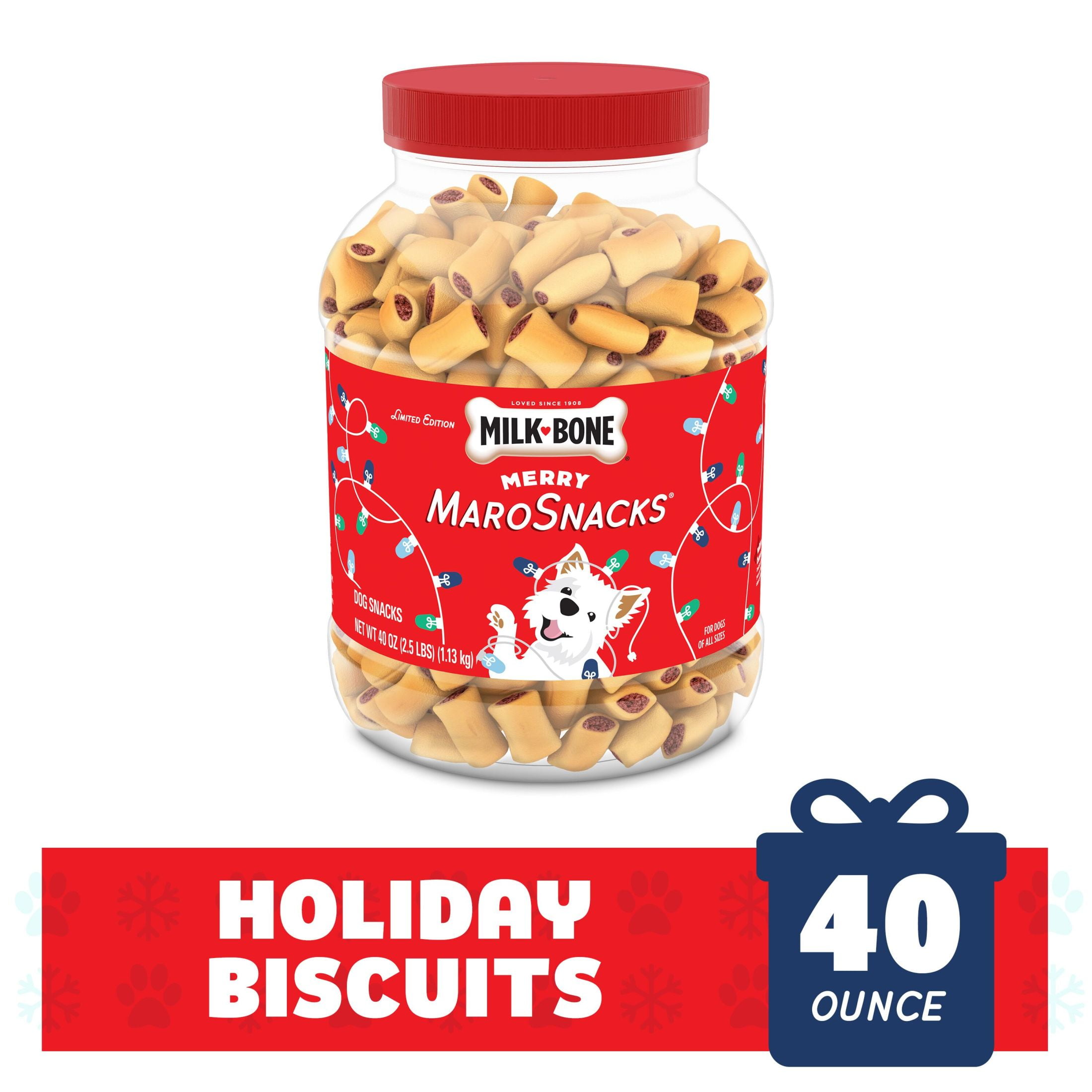 Milk Bone Merry MaroSnacks Holiday Dog Treats With Bone Marrow, 40 oz