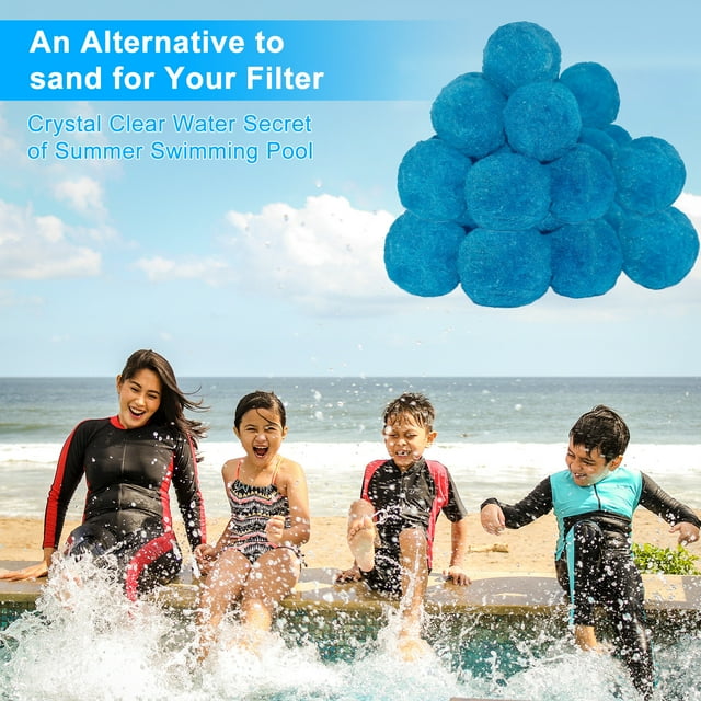 YAOMOBB Water Filter Ball Pool Filter Ball Water Saving and Effective Cleaning Blue Swimming Pool and SPA Hot Tub Filter Sand Alternative for Household Pools