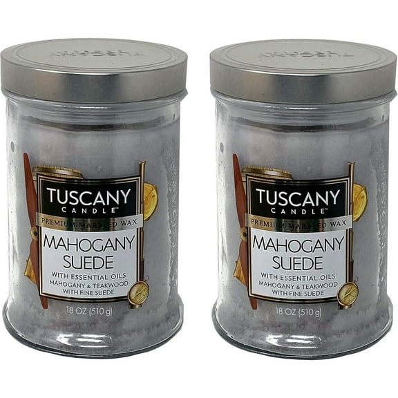 Tuscany Candle 18oz Scented Candle, Mahogany Suede 2-Pack