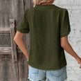 thumbnail image 4 of Womens Chiffon Pom Poms Tops Short Sleeve V Neck Shirts Lace-Trim Lightweight Blouses Dressy Fashion T-Shirt Going Out Tops Casual Business Outfits Spring Summer Clothes 2026, 4 of 8