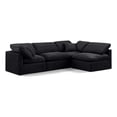 thumbnail image 1 of Meridian Furniture Indulge 129" Velvet L-Shaped Modular Sectional in Black, 1 of 10