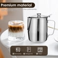 thumbnail image 3 of Stainless Steel milk frothing jug with Lid, 50.7 oz Espresso Steaming Pitcher, Large Barista Jug for Latte Art & Coffee, 3 of 9
