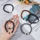 thumbnail image 3 of Juego de 3 pulseras de piedra natural con cuentas de corazón y 6 unidades, pulseras elásticas con cuentas redondas de vidrio y ojo de tigre, pulseras de amistad para parejas., 3 of 7
