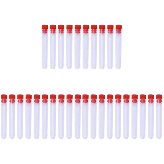 30 Pcs Transparent Plastic Storage Bottles 8.5 x 1.3CM Clear Containers for Needles Beads Organizers with