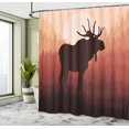 thumbnail image 5 of Ambesonne Moose Shower Curtain, Forest Antlers Wild Deer, 69"Wx84"L, Peach and Brown, 5 of 5