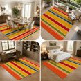 thumbnail image 5 of Retro Minimalist Striped Area Rugs 5'x7', Washable Small Throw Rugs for Laundry Room Playroom, Classic Lines Geometric Pattern Indoor Outdoor Rug Non-Slip Low Pile Carpet Runner Reversible Floor Mats, 5 of 8