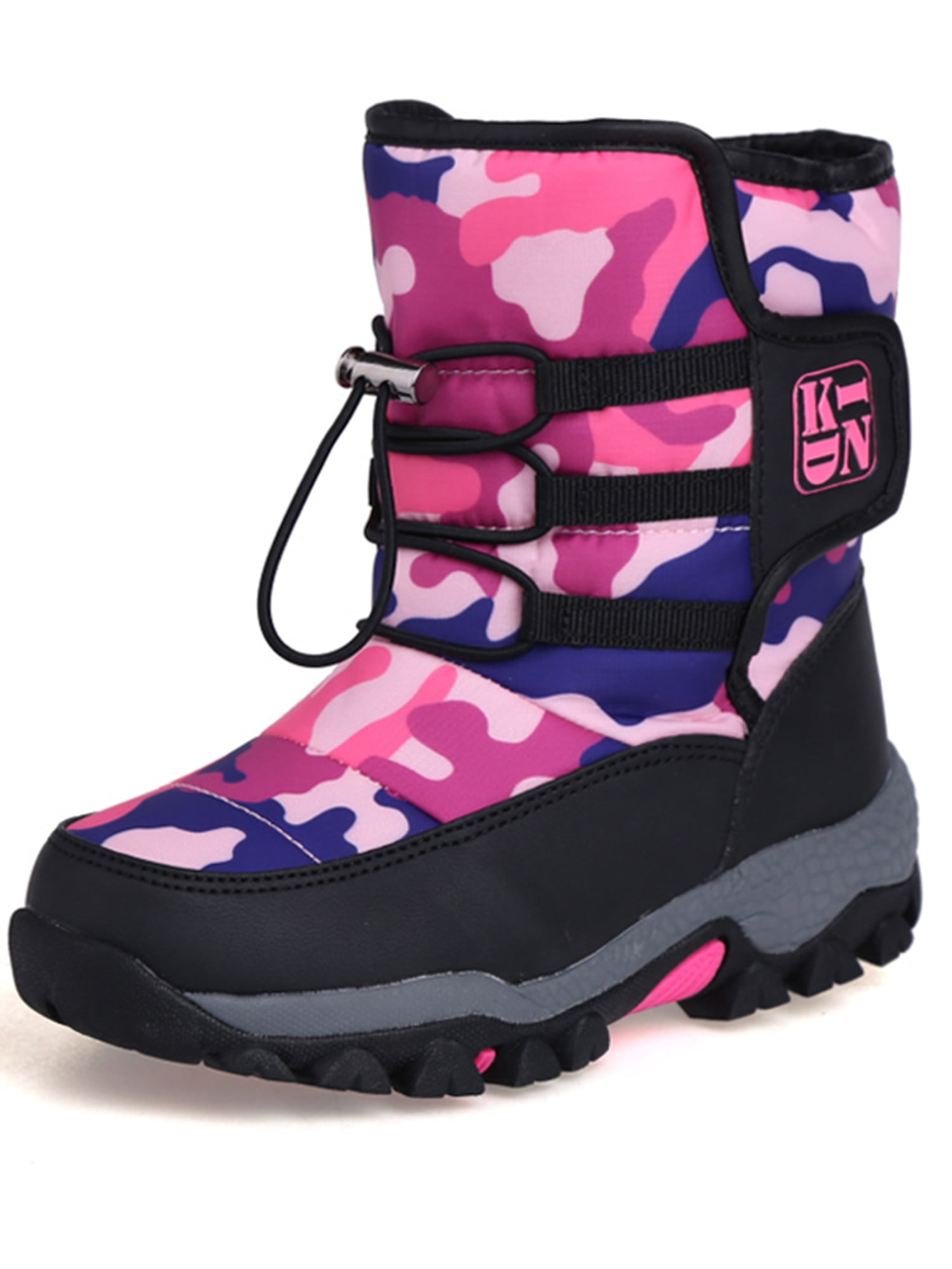 Winter Fleece Snow Boots For Boys Girls Children Kids Waterproof Outdoor Shoes 