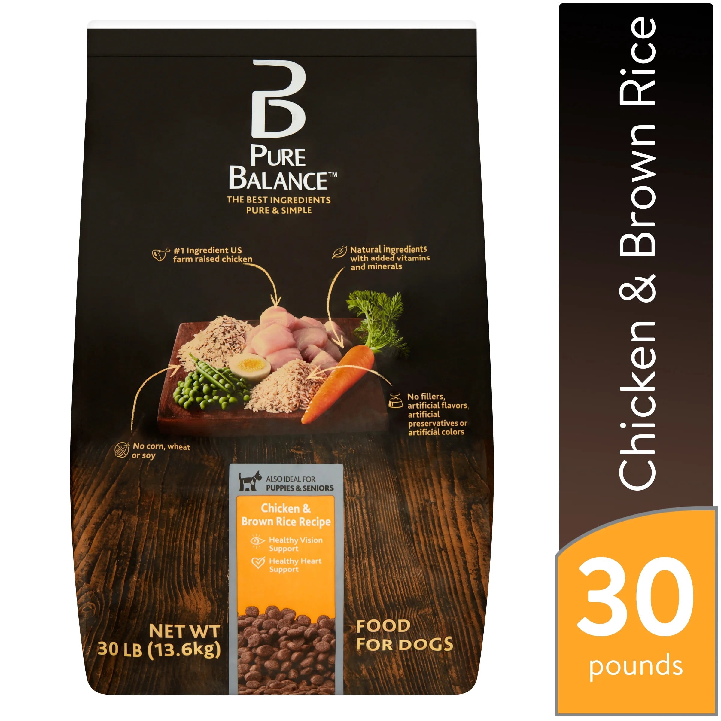 Pure Balance Chicken and Brown Rice Recipe Dry Dog Food, 30 lb