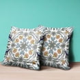 thumbnail image 4 of Venetian Flower Paisley Duo Indoor/Outdoor Pillow in White Blue 18x18, 4 of 5