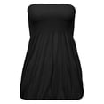 thumbnail image 3 of Bowake Women's Strapless Pleated Tube Top Blouse Sleeveless Tunic Summer Solid Shirt, 3 of 5