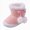 Pink, variant on Newborn Baby Boys Girls Cozy Fleece Booties with Grippers Stay On Slipper Socks Infant Toddler Crib Winter Baby Shoes Pink,4(Infant)