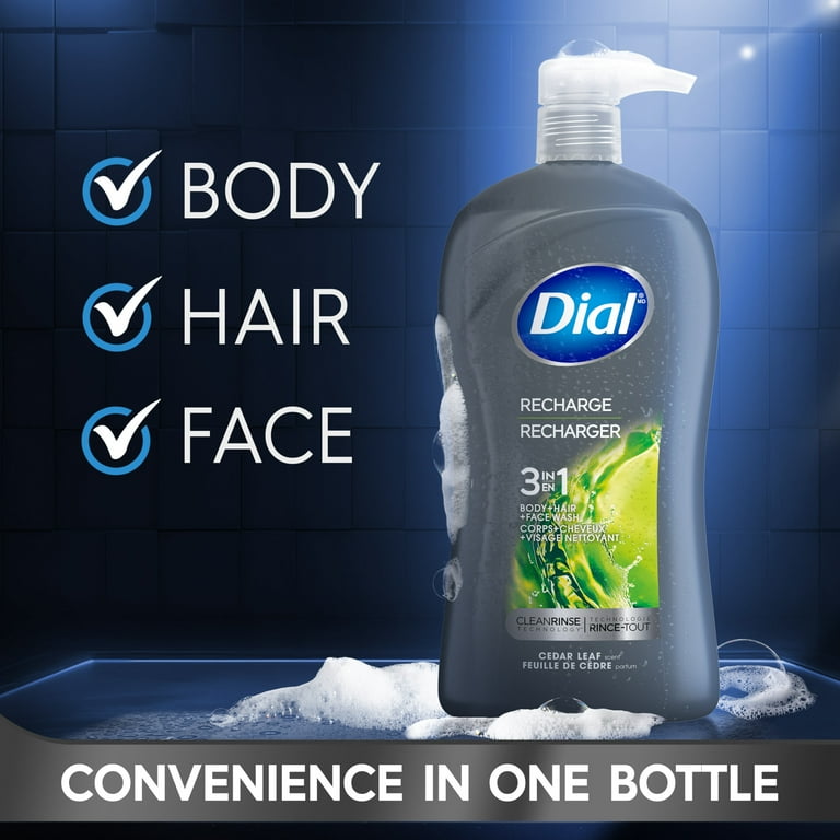 Dial Men's 3-in-1 Body, Hair Face Wash Recharge Cedar Leaf Scent