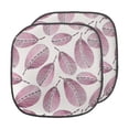 thumbnail image 1 of Leaves Chair Seating Cushion Set of 2, Print of Stripes and Dashes Forming Leafy Shapes, Seat Pads for Office with Anti-slip Backing, 16"x16", Eggplant Multicolor, by Ambesonne, 1 of 5