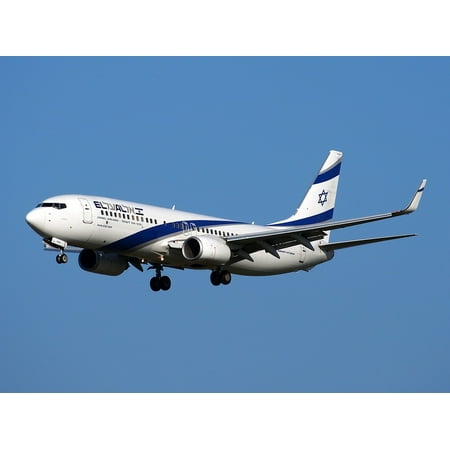 Canvas Print Israeli Airlines Flight Take Off Boeing 737 Stretched Canvas 10 x
