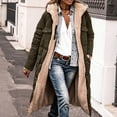 thumbnail image 5 of IUYRTFE Women's Reversible Long Fleece Lined Puffer Coat Two Sided Hooded Winter Jacket with Pockets for Cold Weather, 5 of 9