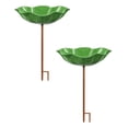 thumbnail image 1 of Hydrating 2pc Handmade Metal Flower Garden Stake With Bird Bath and Pollinator Water Station Bath For Garden Metal Water Feeder With Flower Design For Outdoor Yard Decor-F, 1 of 4