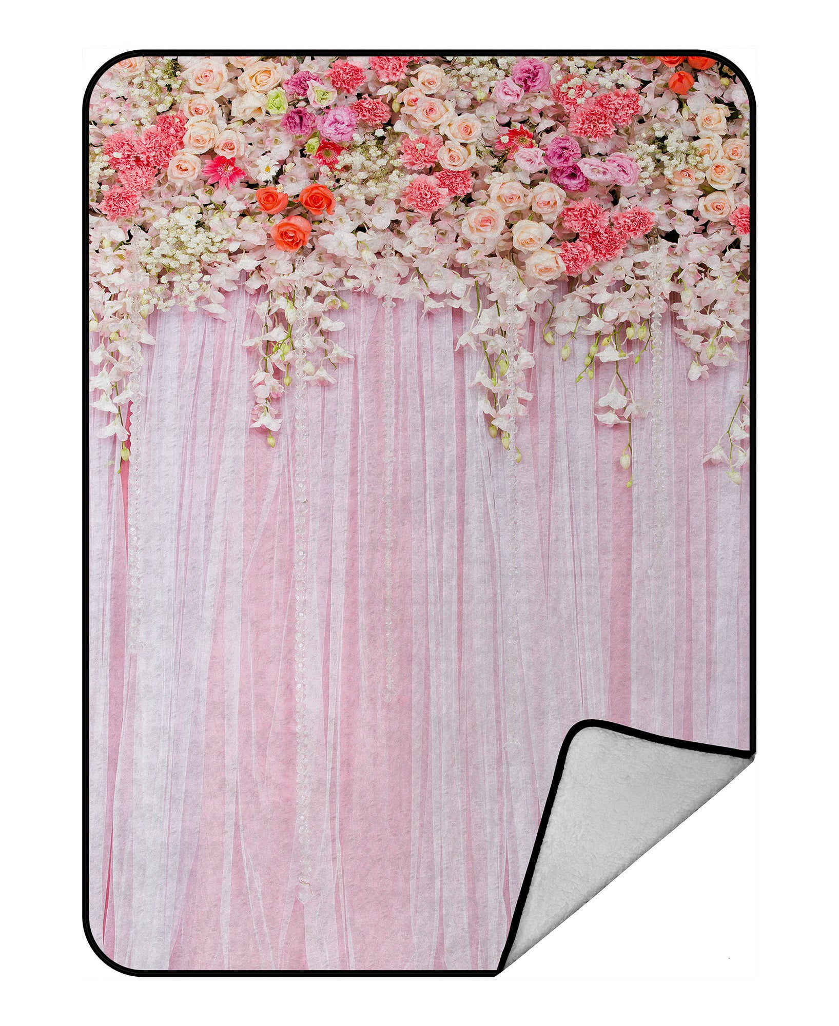 ABPHQTO Flowers Wedding Scene Fleece Blanket Fleece Back Throw Blanket