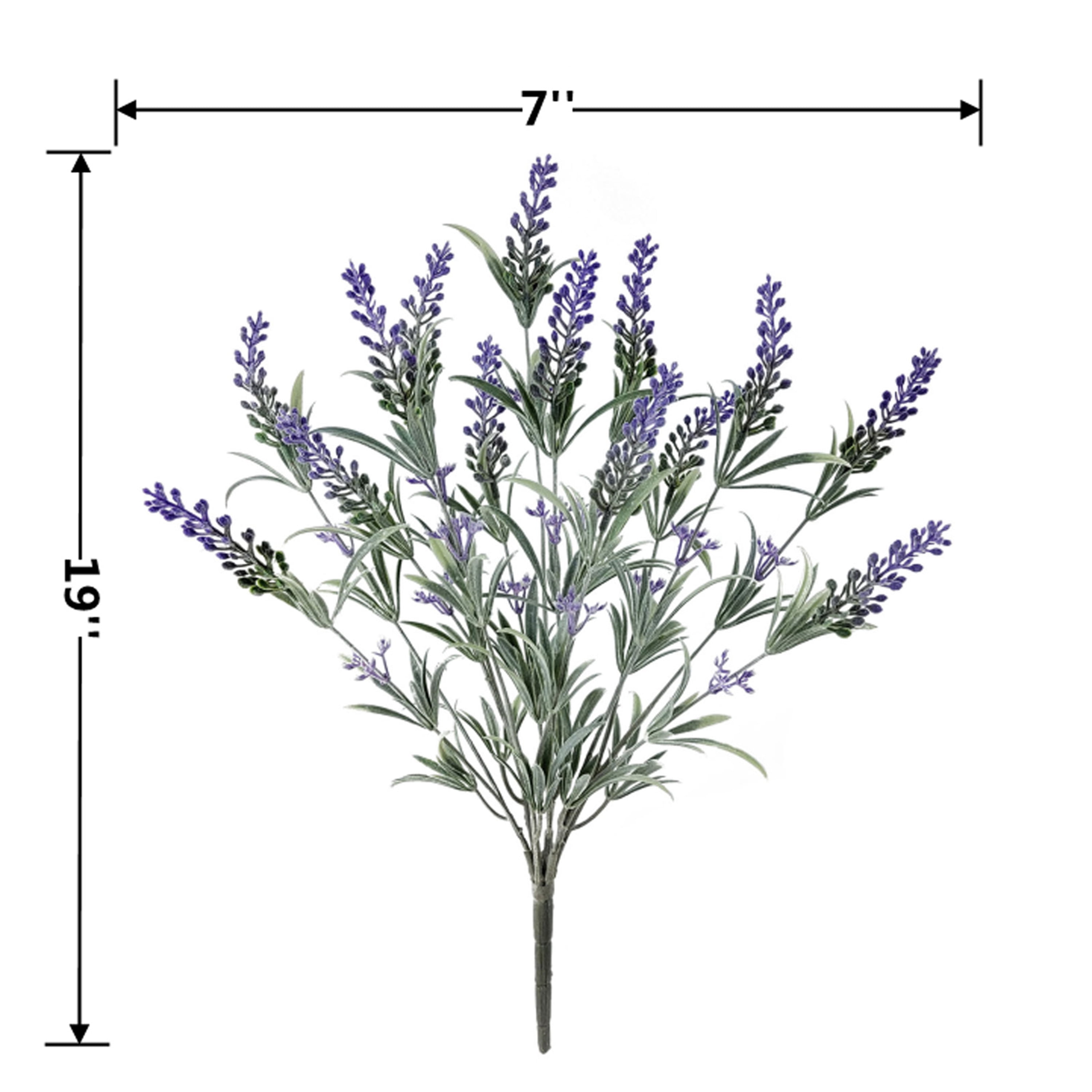 Mainstays Indoor Artificial Floral Bush, Lavender, Purple Color, Assembled Product Height 19"