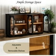 thumbnail image 2 of EUROCO 57.7" Large Sideboard Buffet Cabinet with Storage, Arched Cabinet with Glass Doors and Adjustable Shelves,Kitchen Cabinet for Kitchen, Living Room, Hallway,Black, 2 of 7